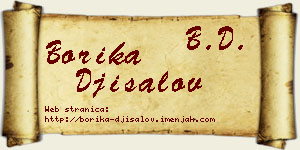 Borika Đisalov vizit kartica